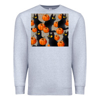 Heather Grey black cat with pumpkins tumbler Premium Sweatshirt - LillyAllenDesigns