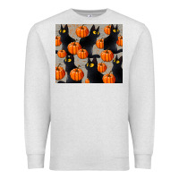 Oatmeal Heather black cat with pumpkins tumbler Premium Sweatshirt - LillyAllenDesigns
