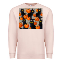 Pale Pink black cat with pumpkins tumbler Premium Sweatshirt - LillyAllenDesigns