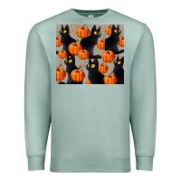 Seafoam black cat with pumpkins tumbler Premium Sweatshirt - LillyAllenDesigns