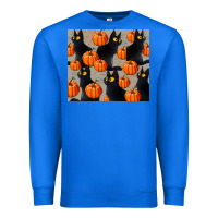 True Royal black cat with pumpkins tumbler Premium Sweatshirt - LillyAllenDesigns