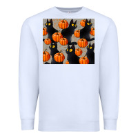 White black cat with pumpkins tumbler Premium Sweatshirt - LillyAllenDesigns