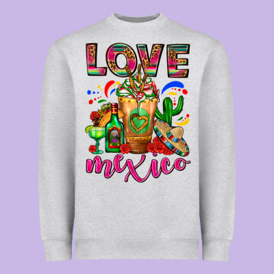 Love Mexico Cold Drink Frappe Heavyweight Sweatshirt Designed By Fadigitalartstudio