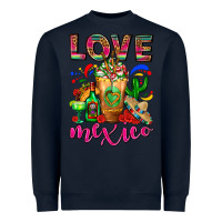 Navy Love Mexico Cold Drink Frappe Heavyweight Sweatshirt - FaDigitalArtStudio