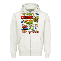 Oatmeal Heather ready to crush 4th grade Zipper Hoodie - BundleAndBundleShop