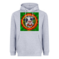 Heather Grey christmas baby holstein face Heavyweight Hoodie - LillyAllenDesigns