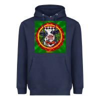 Navy christmas baby holstein face Heavyweight Hoodie - LillyAllenDesigns