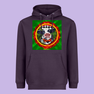 Christmas Baby Holstein Face Heavyweight Hoodie Designed By Lillyallendesigns