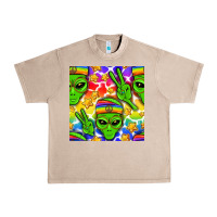 French Oak Pride LGBTQ+ aliens and stars with rainbow Urban Heavy Tee - NancyCooperArtShop