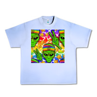 Grape Ice Pride LGBTQ+ aliens and stars with rainbow Urban Heavy Tee - NancyCooperArtShop
