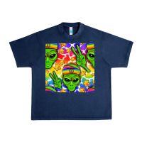 Navy Pride LGBTQ+ aliens and stars with rainbow Urban Heavy Tee - NancyCooperArtShop