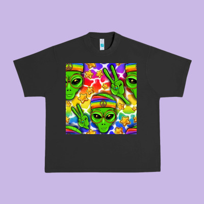 Pride Lgbtq+ Aliens And Stars With Rainbow Urban Heavy Tee Designed By Nancycooperartshop