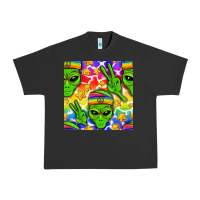 Pigment Black Pride LGBTQ+ aliens and stars with rainbow Urban Heavy Tee - NancyCooperArtShop
