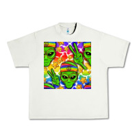 Pistachio Pride LGBTQ+ aliens and stars with rainbow Urban Heavy Tee - NancyCooperArtShop