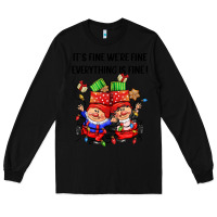Black its fine were fine everything is fine Long Sleeve Tee - CowGirlArtShop