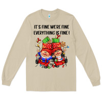 Mushroom its fine were fine everything is fine Long Sleeve Tee - CowGirlArtShop