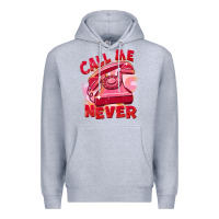 Heather Grey call me never Premium Hoodie - FaDigitalArtStudio