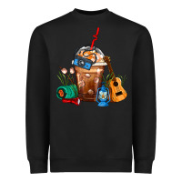 Black Camping Frappe Coffee Heavyweight Sweatshirt - FaDigitalArtStudio