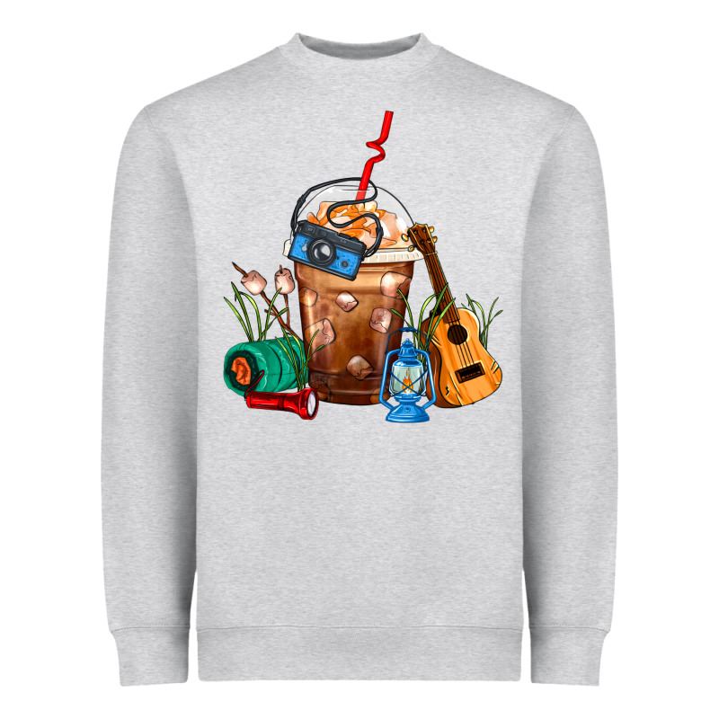 Camping Frappe Coffee Heavyweight Sweatshirt by FaDigitalArtStudio | Teevron