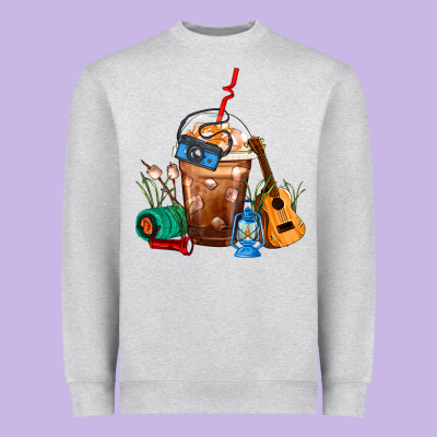 Camping Frappe Coffee Heavyweight Sweatshirt Designed By Fadigitalartstudio