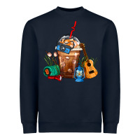 Navy Camping Frappe Coffee Heavyweight Sweatshirt - FaDigitalArtStudio