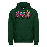 Forest Green peace love hair Urban Hoodie - BarkalooDesign