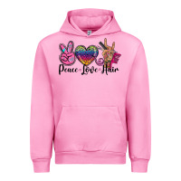 Fuchsia Pink peace love hair Urban Hoodie - BarkalooDesign