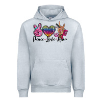 Heather Grey peace love hair Urban Hoodie - BarkalooDesign