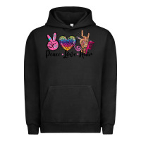 Pigment Black peace love hair Urban Hoodie - BarkalooDesign