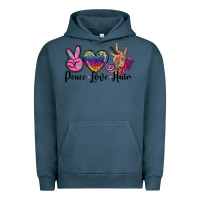 Pigment Midnight Navy peace love hair Urban Hoodie - BarkalooDesign