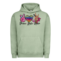 Pigment Oil Green peace love hair Urban Hoodie - BarkalooDesign