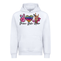 White peace love hair Urban Hoodie - BarkalooDesign