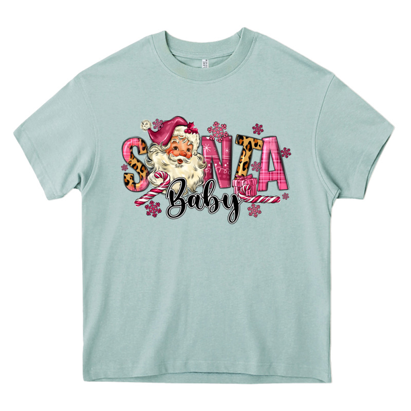 Santa Baby Pink Christmas Heavy Core Tee by MaliasSmallBusiness | Teevron