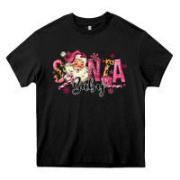 Black Santa Baby Pink Christmas Heavy Core Tee - MaliasSmallBusiness