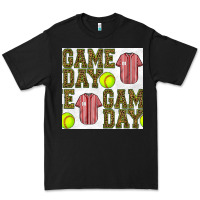 Black softball uniform game day seamless pattern Premium Tee - BundleAndBundleShop