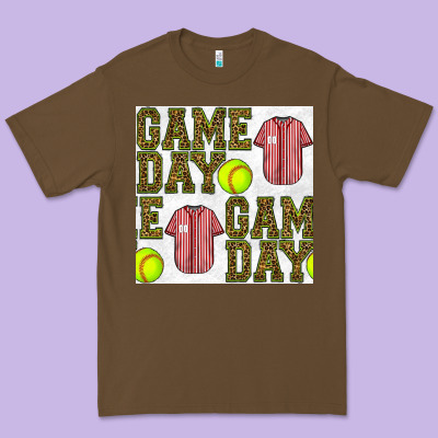 Softball Uniform Game Day Seamless Pattern Premium Tee Designed By Bundleandbundleshop
