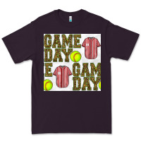 Plum softball uniform game day seamless pattern Premium Tee - BundleAndBundleShop