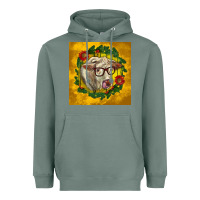 Sage christmas charolais cow face Heavyweight Hoodie - LillyAllenDesigns