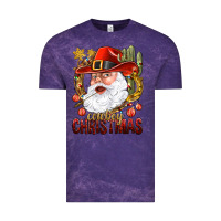Cloud Purple Cowboy Christas Santa Vintage Tee - NancyCooperArtShop