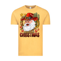 Vintage Mustard Cowboy Christas Santa Vintage Tee - NancyCooperArtShop