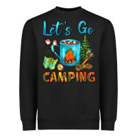 Black Let's Go Camping Coffee Mug Heavyweight Sweatshirt - FaDigitalArtStudio