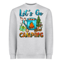 Heather Grey Let's Go Camping Coffee Mug Heavyweight Sweatshirt - FaDigitalArtStudio