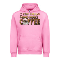 Fuchsia Pink keep calm and make coffee Urban Hoodie - BarkalooDesign