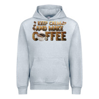 Heather Grey keep calm and make coffee Urban Hoodie - BarkalooDesign