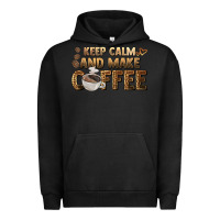 Pigment Black keep calm and make coffee Urban Hoodie - BarkalooDesign