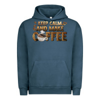 Pigment Midnight Navy keep calm and make coffee Urban Hoodie - BarkalooDesign