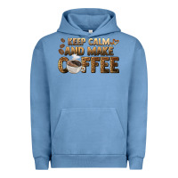 Pigment Pebble Blue keep calm and make coffee Urban Hoodie - BarkalooDesign