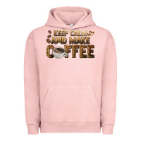 Pigment Salmon keep calm and make coffee Urban Hoodie - BarkalooDesign