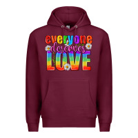 Burgundy Everyone Deserves Love Pride Lgbtq Premium Hoodie - BundleAndBundleShop