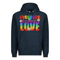Navy Everyone Deserves Love Pride Lgbtq Premium Hoodie - BundleAndBundleShop